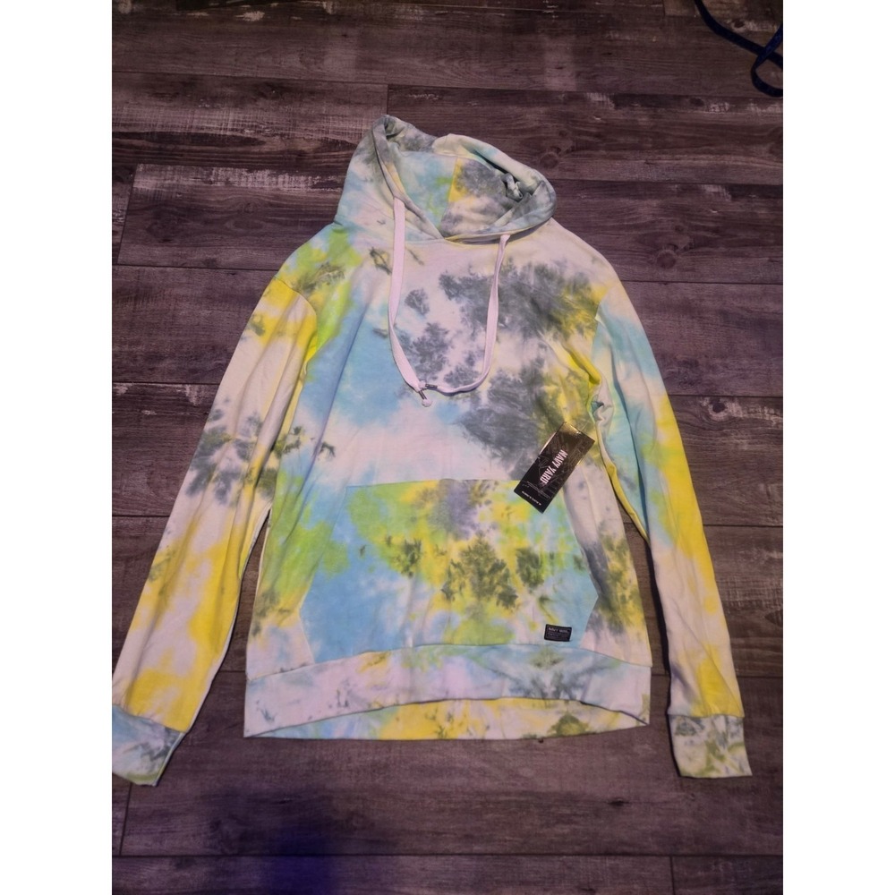 NWT Navy Yard Abstract Tie Dye Vibrant Hoodie Sweatshirt Streetwear Hippie Sz M‎